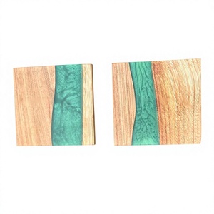 High Quality Luxury Design Natural <b>Wooden</b> <b>Tea</b> Coaster with Resin Eco-Friendly Handmade <b>Set</b> of 4 Includes Holder at Best Price - Product Image 1