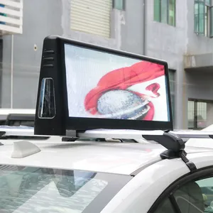 最新户外出租车车顶视频发光二极管汽车广告发光二极管屏幕车顶标志出租车顶部发光二极管显示器