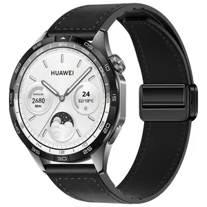 Bracelet en cuir de silicone respirant à boucle magnétique de luxe Bracelets de montre intelligents universels pour Huawei pour Samsung Tailles de montres - Product Image 5