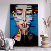 Peinture décorative murale faite à la main, style nordique, luxe léger, cristal et métal, minimalisme moderne du milieu du siècle, pour salon