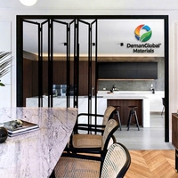Porte pliante en aluminium, portes coulissantes pliables et étanches pour salon, balcon, cloison, entrée étroite, alliage d'aluminium