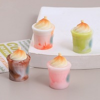Miniature multicolore paille tasse à café Mini résine boisson Simulation jus d'orange modèle jouets boisson jouer maison de poupée accessoires