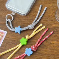 Cordon de poignet tressé décoratif étoile fleurie à bas prix, portable, anti-perte pour clés et téléphone, vente en gros