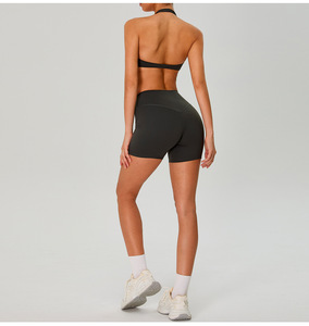 Wholesale Women Halter U Neck Yoga Bra Backless Removable Pad Low Impact Sports Bra Gym Pilates Running Fitness Top - Product Image 6