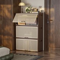 Armoire pliable multi-taille de grande capacité Boîte de rangement pliable rétro Armoire de rangement pliable amovible classique Salon