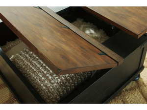 <span class=keywords><strong>Tavolo</strong></span> Console con Piano Sollevabile, Design Rustico Bicolore, Finitura Vintage Bianca e Rovere Naturale Invecchiato, Piano con Pannello Incernierato su Entrambi i Lati - Product Image 4