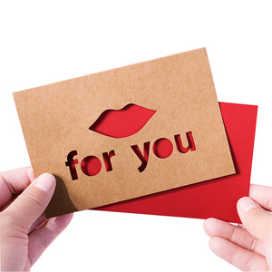 Cartes de remerciement en papier kraft personnalisées, cartes de vœux, cartes d'anniversaire avec couverture rigide, papier fantaisie, impression offset - Product Image 3