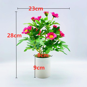 Plante artificielle de marguerite en soie Qi Xing, 28 cm, fleur en pot, décoration intérieure, ornement - Product Image 2