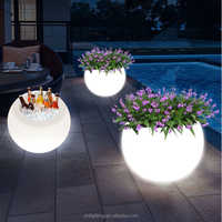 Pots de fleurs solaires géants avec éclairage LED pour l'aménagement paysager extérieur, macetas con energia solar, vaso luminoso a LED