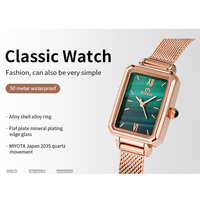 Montre-bracelet carrée à quartz avec cadran vert en gros, montre personnalisée avec logo, montres pour femmes, Relojes