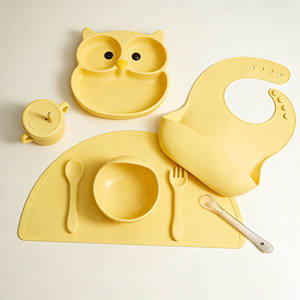 Juego de Vajilla de Silicona para Bebé, Libre de BPA, de Grado Alimenticio, con Babero, Plato con Succión y Mantel Individual, Accesorios para Bebé, Precio de Fábrica - Product Image 2