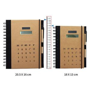 Multifunctional Spiral Notebook Solar <strong>Calculator</strong> <strong>Pen</strong> Creative Minimalist A5 Size Portable Stationery Kraft Paper Diary <strong>Notepad</strong> - Product Image 5