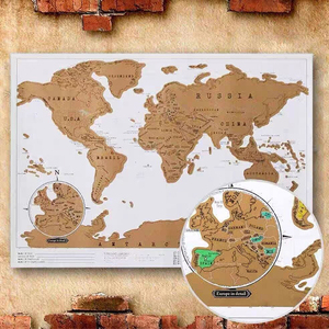 Vintage World Map Scratch Art Poster Wall Art Dormitorio Sala de estar Decoración moderna Pintura - Product Image 4