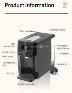 コーヒーティーマシンMainsFedミニバーTFTタッチディスプレイ付き高品質浄水器温水および冷水ディスペンサー