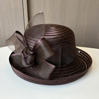 Sombrero Cloche de Kentucky Church Derby, Sombreros Elegantes para Fiestas de Té, Sombrero de Organza con Lazo para Bodas