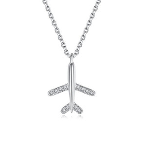 Collar con colgante de avión de Zirconia cúbica simple, collar con forma de avión de circón de lujo para <span class=keywords><strong>mi</strong></span> <span class=keywords><strong>hija</strong></span> - Product Image 6