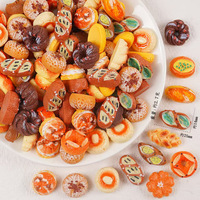 Mainan Miniatur 3D Bertema Makanan, Simulasi Roti Cokelat, Tart Telur, Biskuit, Memasak, DIY, Buatan Tangan, Resin, Dilukis Semprot