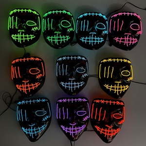 T-Worthy Halloween ricaricabile in PVC LED maschera mista colori al Neon festa Masque con effetto luminoso bagliore nel buio - Product Image 2