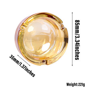 Cenicero de vidrio iridiscente de diseño interesante Proceso de chapado Cenicero redondo de tamaño de 85mm Adecuado para fumar - Product Image 6