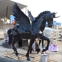Statue de jardin de licorne en résine grandeur nature personnalisée Sculpture colorée en fibre de verre Statuette en PRF Artisanat extérieur en résine