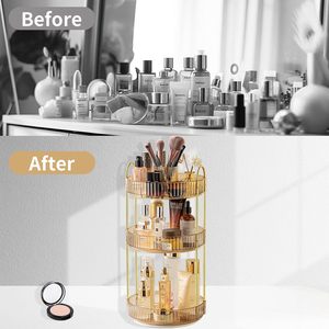 Light Luxury Rotating Cosmetic Storage Rack PP Jewelry <b>Box</b> for Bathroom Household Standing Type Storage Bins - Product Image 4
