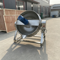 Chaudière à vapeur inclinable de 100 L, marmite de cuisson en acier inoxydable avec agitateur, équipement pour faire bouillir les sauces