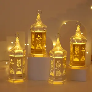 Luci di stringa lanterna Ramadan decorazioni da tavola arabe Muslim Eid Mubarak lampada a LED Eid Wind Lantern artigianato