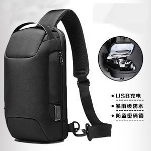 Bolso de pecho para hombre, de tela Oxford, impermeable, antirrobo, bandolera para uso diario - Product Image 1