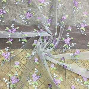 Mới lưới thêu vải ren nhỏ hoa thêu vải mùa xuân và mùa hè tươi của phụ nữ quần áo váy ren vải - Product Image 6