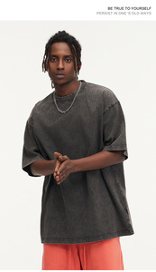 T-shirt blanc oversize vintage 230g poids lourd vente à chaud T-shirt avec logo personnalisé pour hommes 100% coton T-shirt unisexe de première classe - Product Image 5