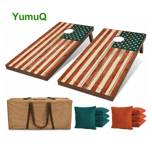 Ensemble <span class=keywords><strong>de</strong></span> planches <span class=keywords><strong>de</strong></span> cornhole YumuQ en contreplaqué avec cadre en pin et sacs <span class=keywords><strong>de</strong></span> haricots, <span class=keywords><strong>jeu</strong></span> <span class=keywords><strong>de</strong></span> cornhole pour les jeux <span class=keywords><strong>de</strong></span> lancer en plein air et dans le jardin - Product Image 1