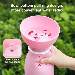 Botella de Agua Plegable de Silicona de 600ml para Mascotas, para Viajes, Senderismo, con Compartimento para Comida - Product Image 4