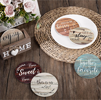 Ensemble personnalisé de 6 accessoires de cuisine, sous-verres en bois pour boissons, dessous de verre en bois
