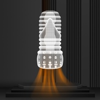 Godet de masturbation pour homme, modèle avion, pour adultes, à quatre niveaux de stimulation, avec canal de simulation transparent et visible, toucher doux et confortable