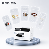 PodNEX A3 DX7 Printer Flatbed All-In-One Otomatis Baru dengan Tinta UV CMYK untuk Transfer Panas, 2400 DPI, Kontrol Android, Fleksibel untuk Ponsel/AirPods