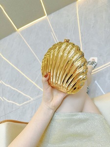 New Spring Cross-border Metal Shiny Hard Box Mini Handbag Closure <b>Long</b> Chain Shoulder Crossbody <b>Bag</b> Tanjing - Product Image 2