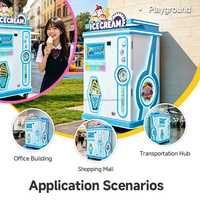 Machine à glaces commerciale YISO, vente directe d'usine, paiement par pièces et carte, entièrement automatique.