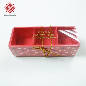 Baoren Red Heart Pattern Rigid Gift <b>Box</b> With Window Gold Ribbon Foil Printing For Valentine's Day Wholesale Food Packaging <b>Box</b> - Product Image 2