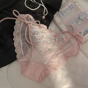 Tanga de encaje transparente para mujer, talla grande, de talle alto, sexy, transpirable, sin costuras, de secado rápido, ecológica, para el período. - Product Image 2