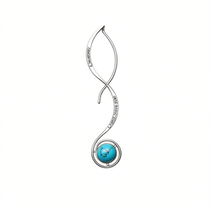 Orecchini pendenti in argento con turchese e lavanda per donna, stile minimalista per tutti i giorni, montatura a castone, gioielli in argento sterling 925 - Product Image 1