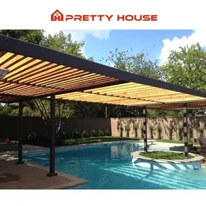 High Quality Luxury Patio Waterproof Villa Sun Shade Pergola Outdoor Motorized Aluminum Pergola Garden Gazebo