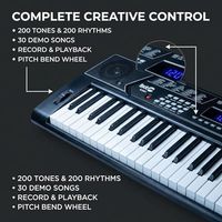 Kit de Piano de Teclado de 61 Teclas OEM ODM con Soporte, Banco, Auriculares, Set de Piano Eléctrico para Principiantes con Panel LED y Función Pitch Bend