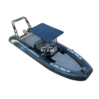 Bateau à cabine fermée en aluminium Haide CE 23 pieds Luxury SP700 Rib, moteur hors-bord électrique.