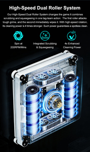 ABIR WD10 Electric Window Cleaner Robot Brushless Motor 6-ways Water Spray High Efficiency Automatic Intelligent <strong>Clean</strong> <strong>Planning</strong> - Product Image 3