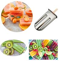 Lot de 6 moules à sucettes glacées en acier inoxydable à tête ronde avec support Moule à sucettes en acier inoxydable