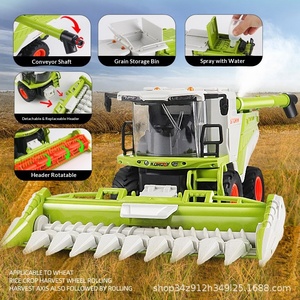 Jouets de tracteur agricole combiné RC <span class=keywords><strong>électrique</strong></span> transfrontalier en plastique, avec fonctions de charge, de récolte simulée et de pulvérisation - Product Image 3