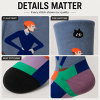 Chaussettes personnalisées OEM pour adultes, en polyester/nylon/coton/bambou/laine, absorbantes, sans couture, résistantes aux déchirures, imprimées à 360°