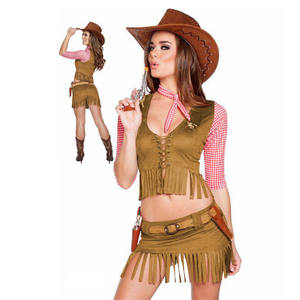 Vestido <span class=keywords><strong>Sexy</strong></span> Estilo Vaquero para Mujer, <span class=keywords><strong>Disfraz</strong></span> de <span class=keywords><strong>Vaquera</strong></span> para Halloween, Festivales y Cosplay - Product Image 5