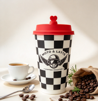 Gobelets à café jetables en papier à double paroi avec couvercle, personnalisés pour boissons chaudes, pour thé au lait Boba à emporter, 8oz, 12oz, 16oz