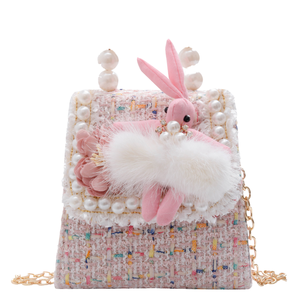 <span class=keywords><strong>Borsa</strong></span> a Tracolla Estiva per Bambine JHT, Borsetta <span class=keywords><strong>Minnie</strong></span> con Perle, Accessorio Coniglietto, Portamonete Principessa Cartoon per Bambini - Product Image 4